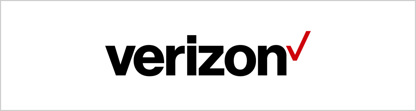 Verizon logo with red checkmark symbol.