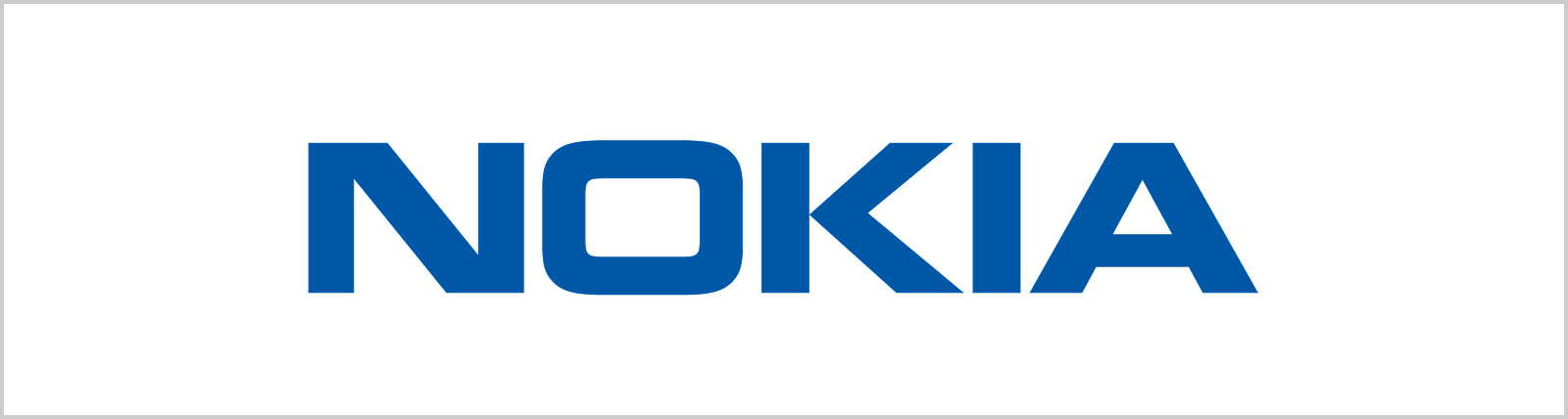 Nokia logo in blue on white background.