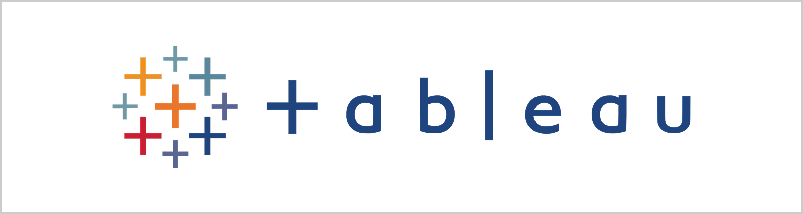 Tableau logo with colorful plus symbols.
