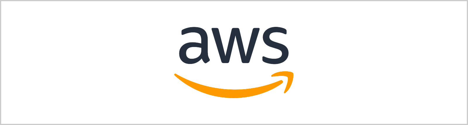 AWS logo with orange arrow underneath.