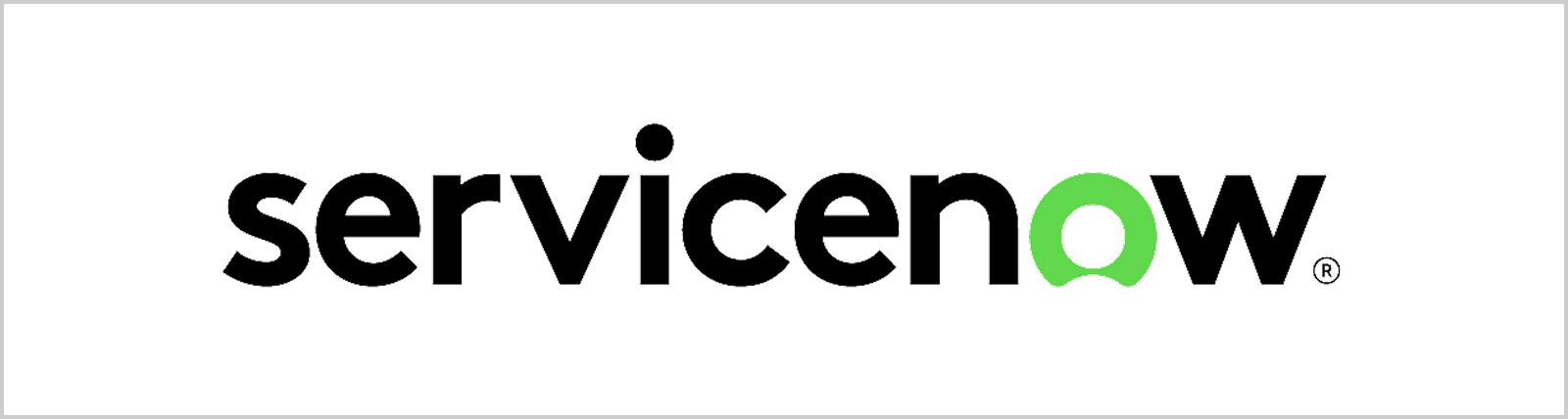 ServiceNow logo with green design element.